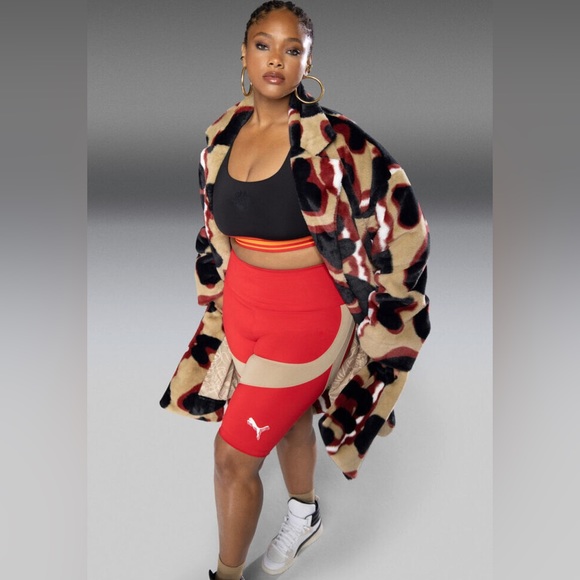 LAST ONE!  New PUMA color blocks  cropped leggings biker shorts N177 - Picture 5 of 8